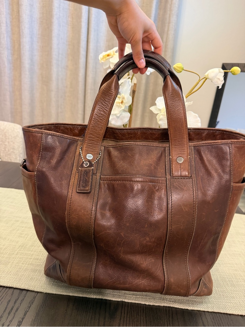 Coach Brown Leather Tote Bag - Classic Carryall